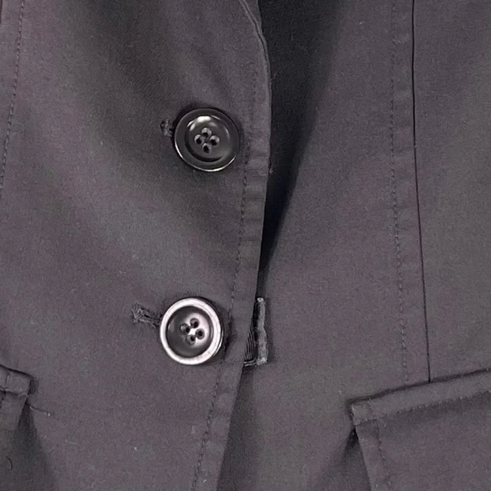 Express Blazer Jacket Size 12 Two Button Black Single Breasted Wool Blend